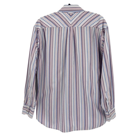 Tommy Hilfiger Mens 80s 2 Ply Fabric Striped Button Up Shirt - Picture 5 of 10
